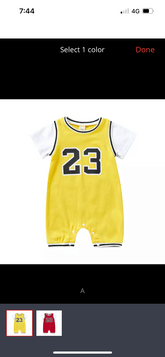 BASKETBALL JERSEY ROMPER - RED.